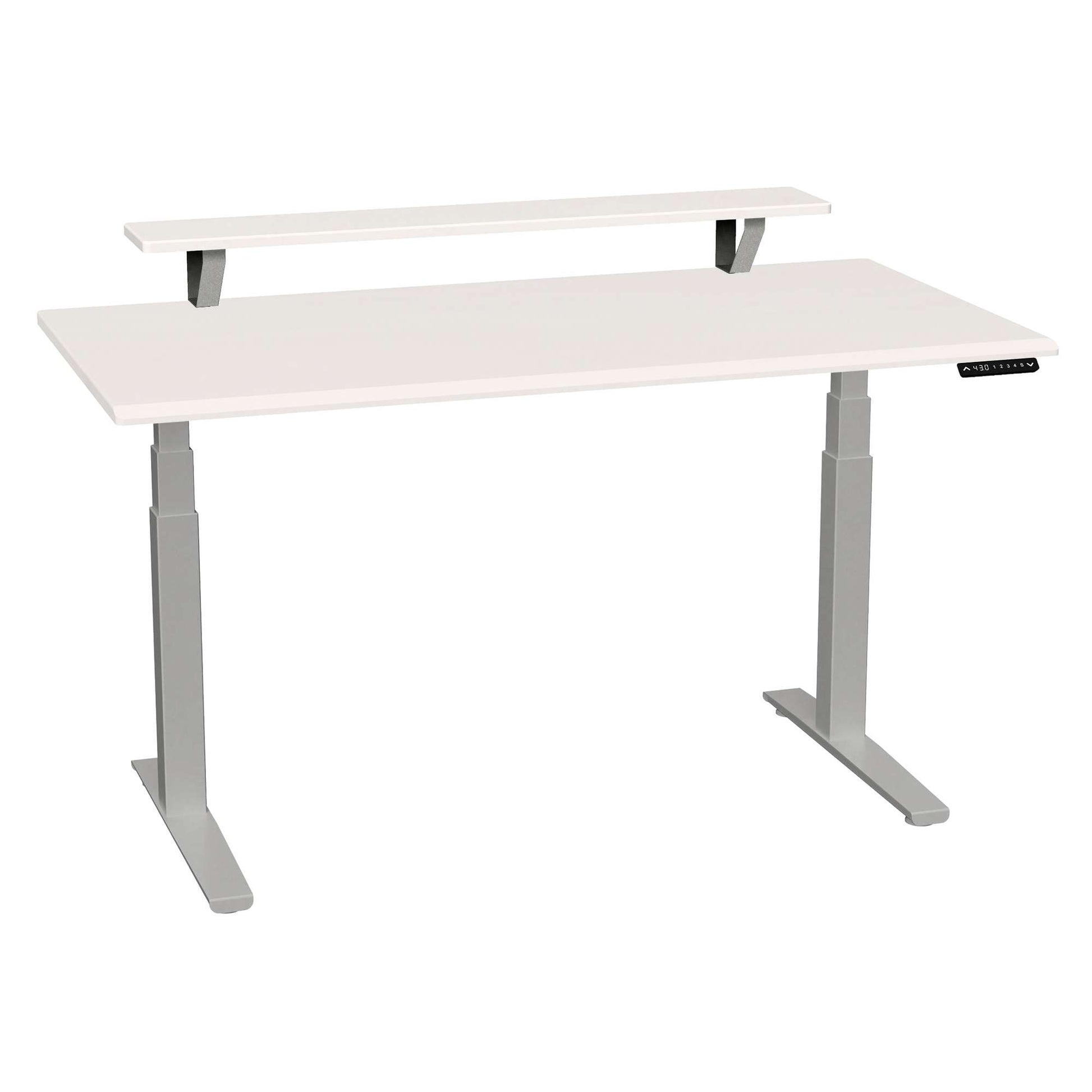 Bureau SmartMoves de 60 po avec étagère surélevée et base réglable en hauteur