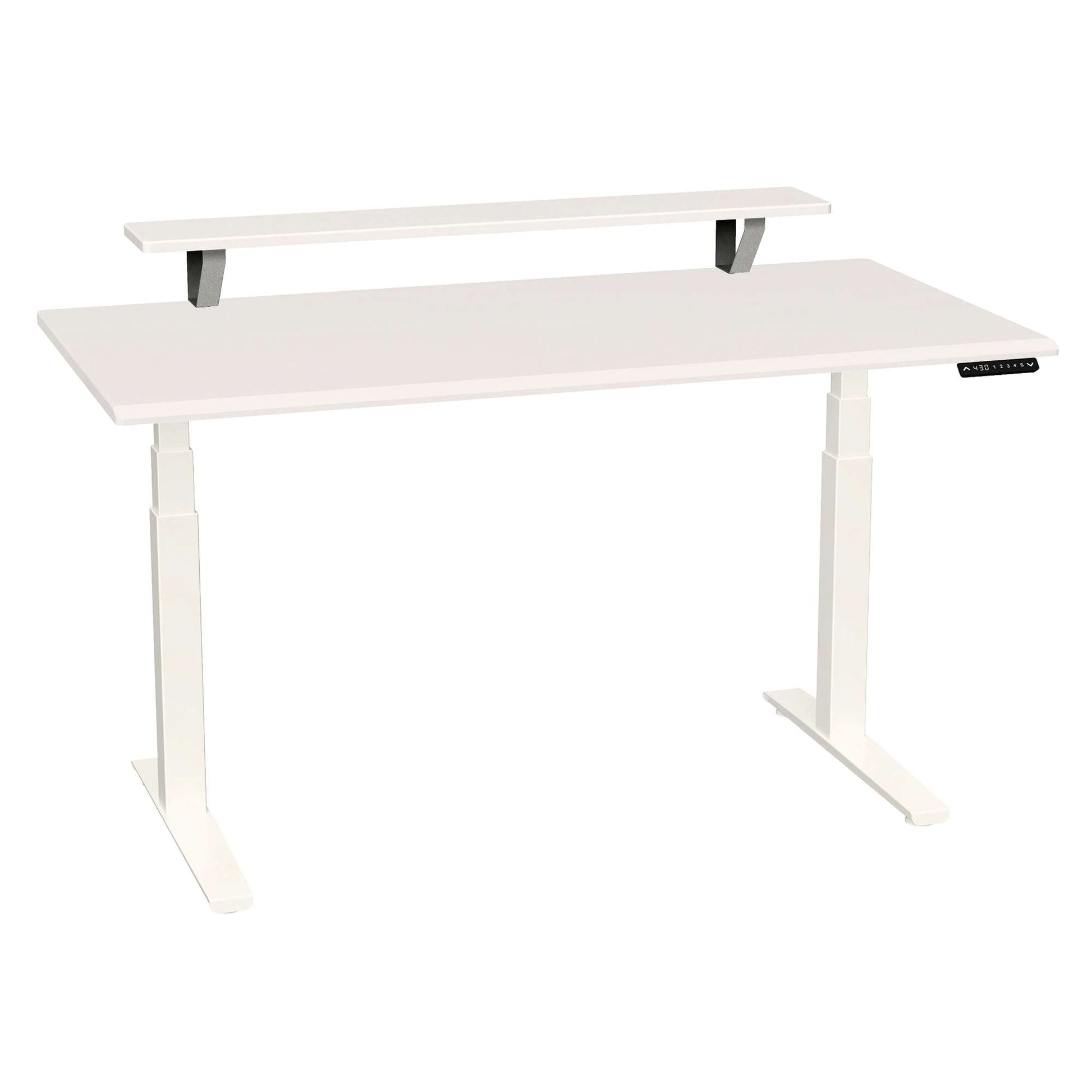 Bureau SmartMoves de 60 po avec étagère surélevée et base réglable en hauteur