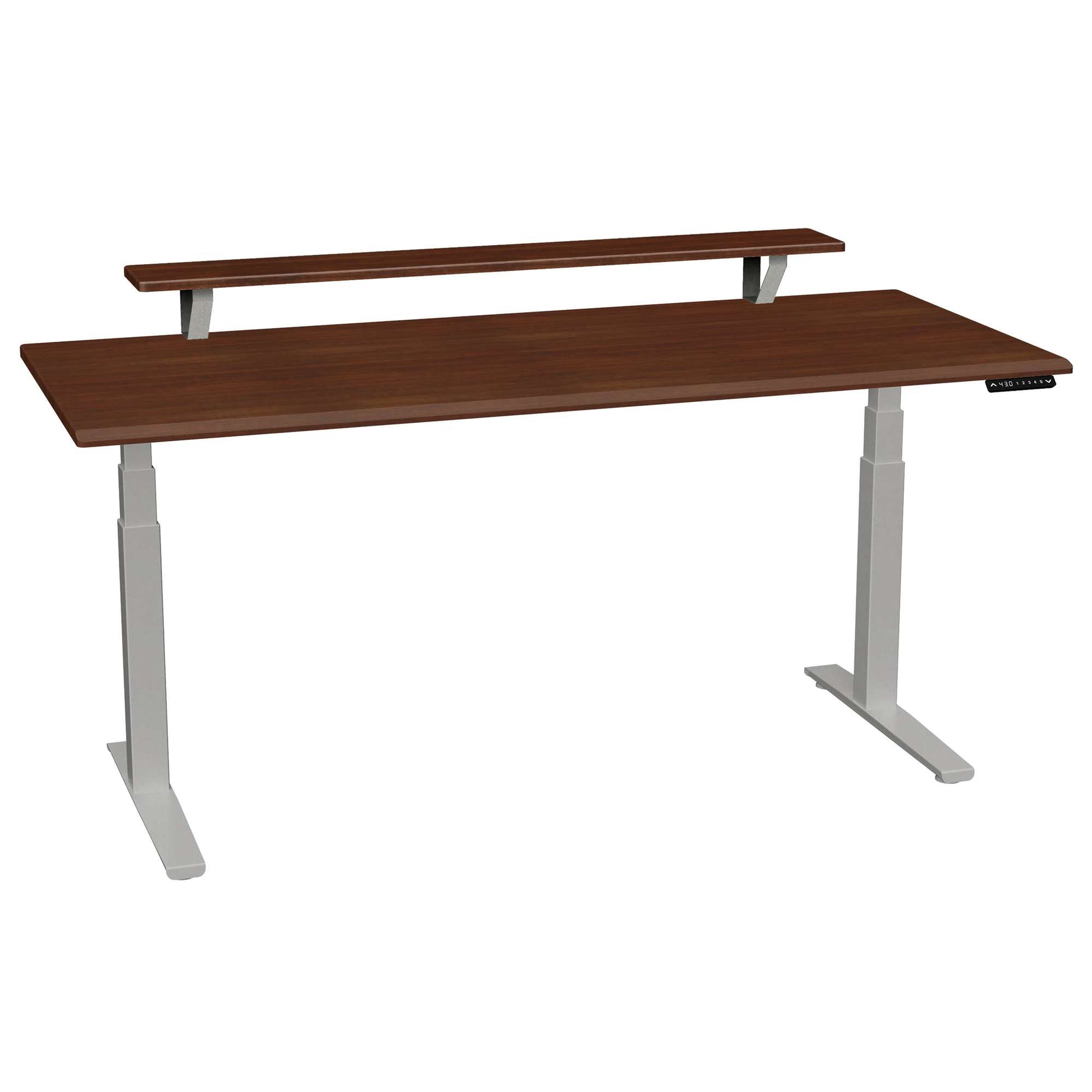 Bureau haut de gamme SmartMoves de 72 po avec étagère surélevée et base réglable en hauteur