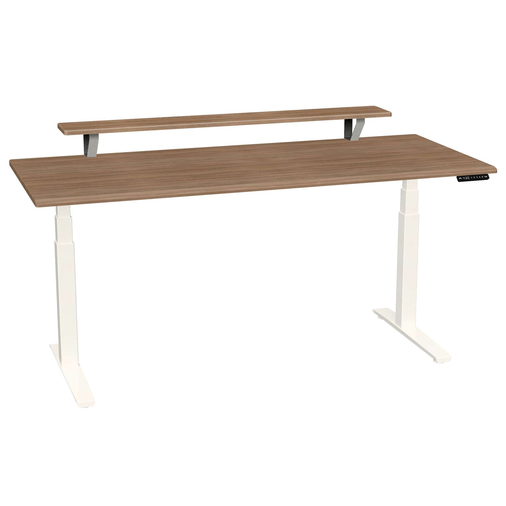 Bureau haut de gamme SmartMoves de 72 po avec étagère surélevée et base réglable en hauteur