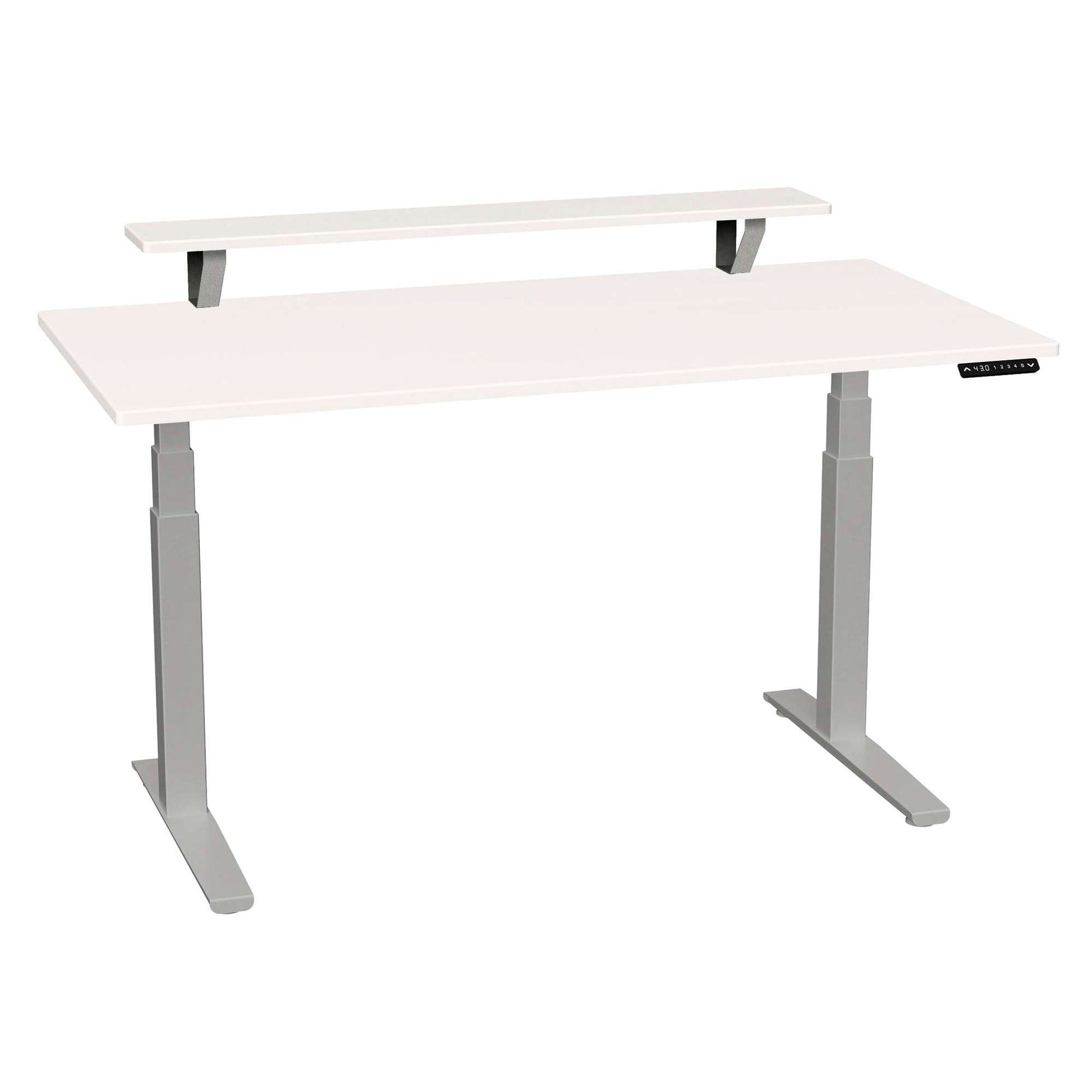 Bureau SmartMoves de 60 po avec étagère surélevée et base réglable en hauteur