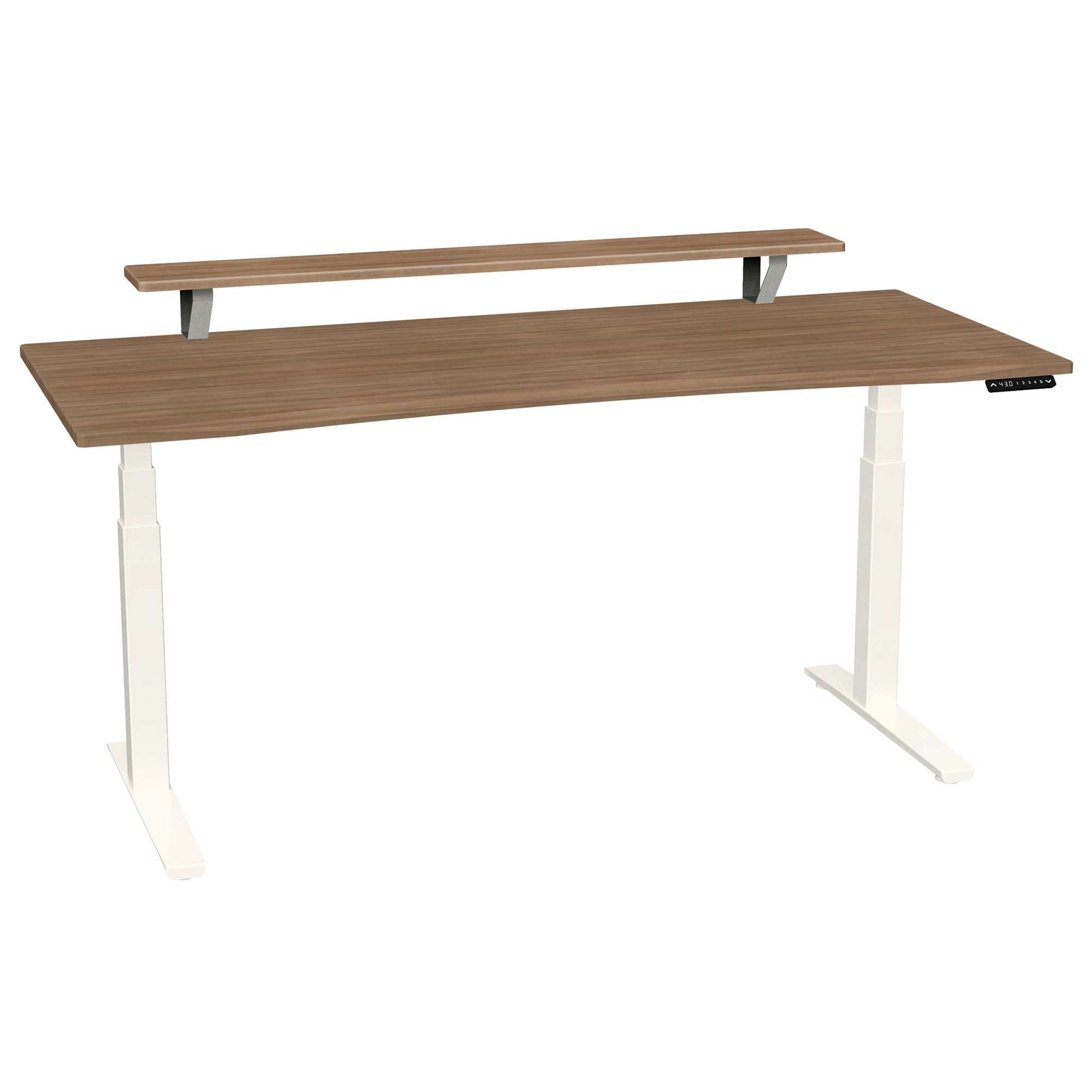 Bureau haut de gamme SmartMoves de 72 po avec étagère surélevée et base réglable en hauteur
