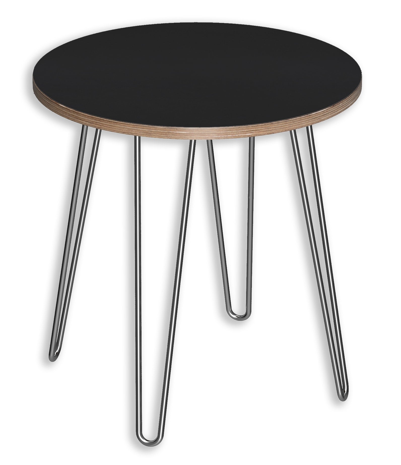 991061MB DesignerPly Round End Table: Matte Black