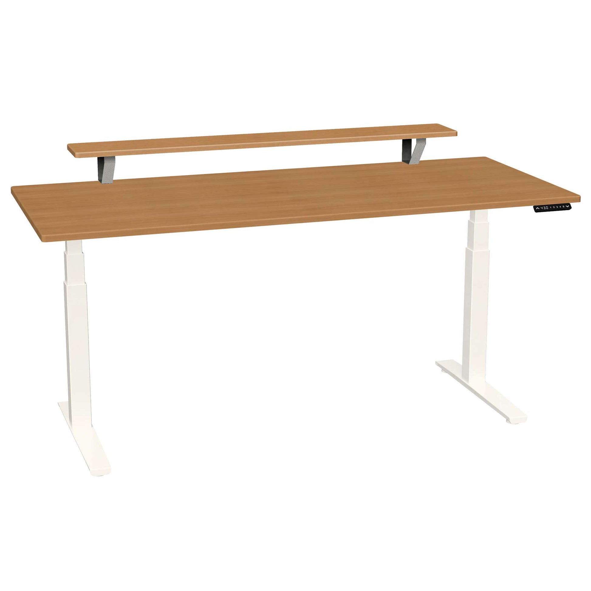 Bureau haut de gamme SmartMoves de 72 po avec étagère surélevée et base réglable en hauteur