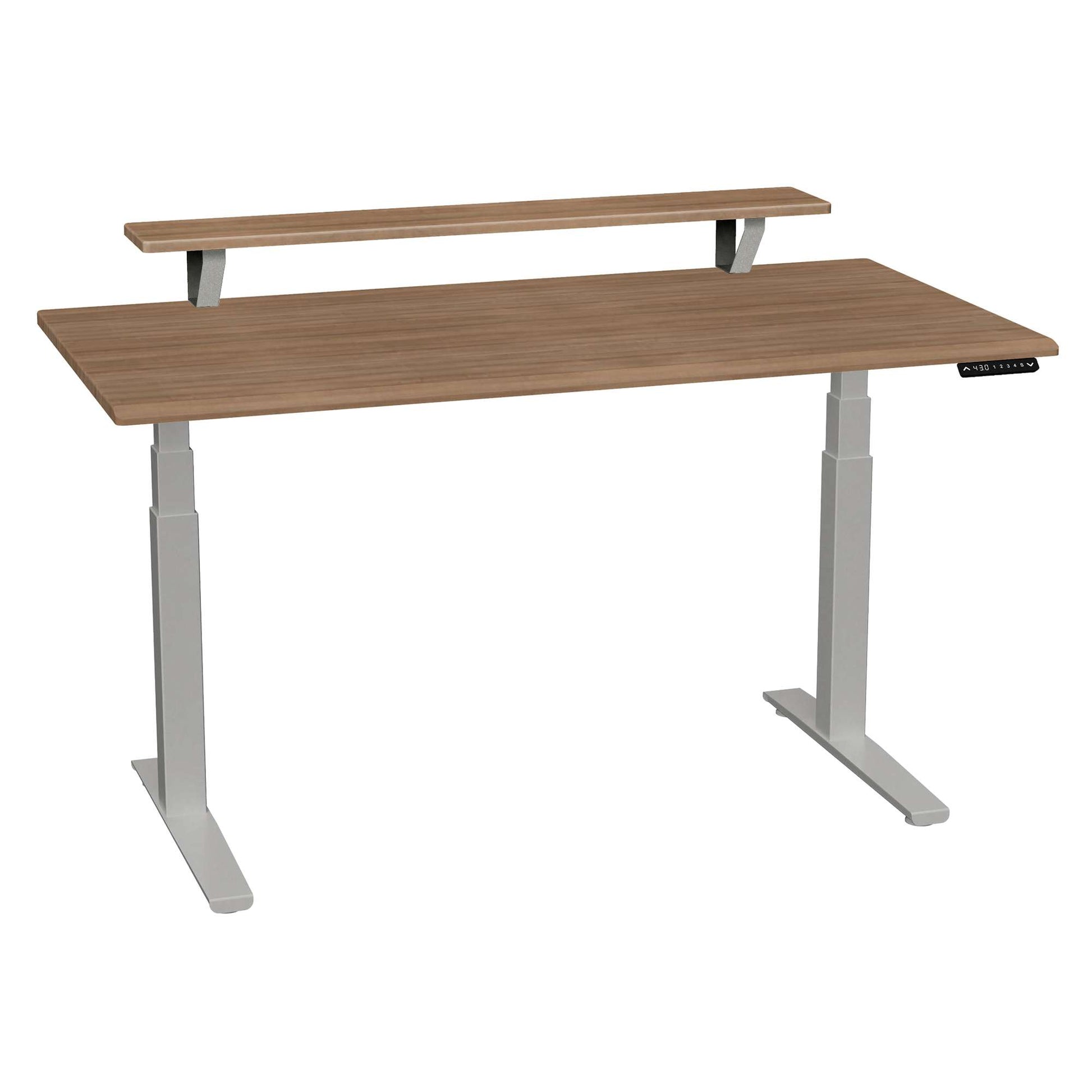 Bureau haut de gamme SmartMoves de 60 po avec étagère surélevée et base réglable en hauteur