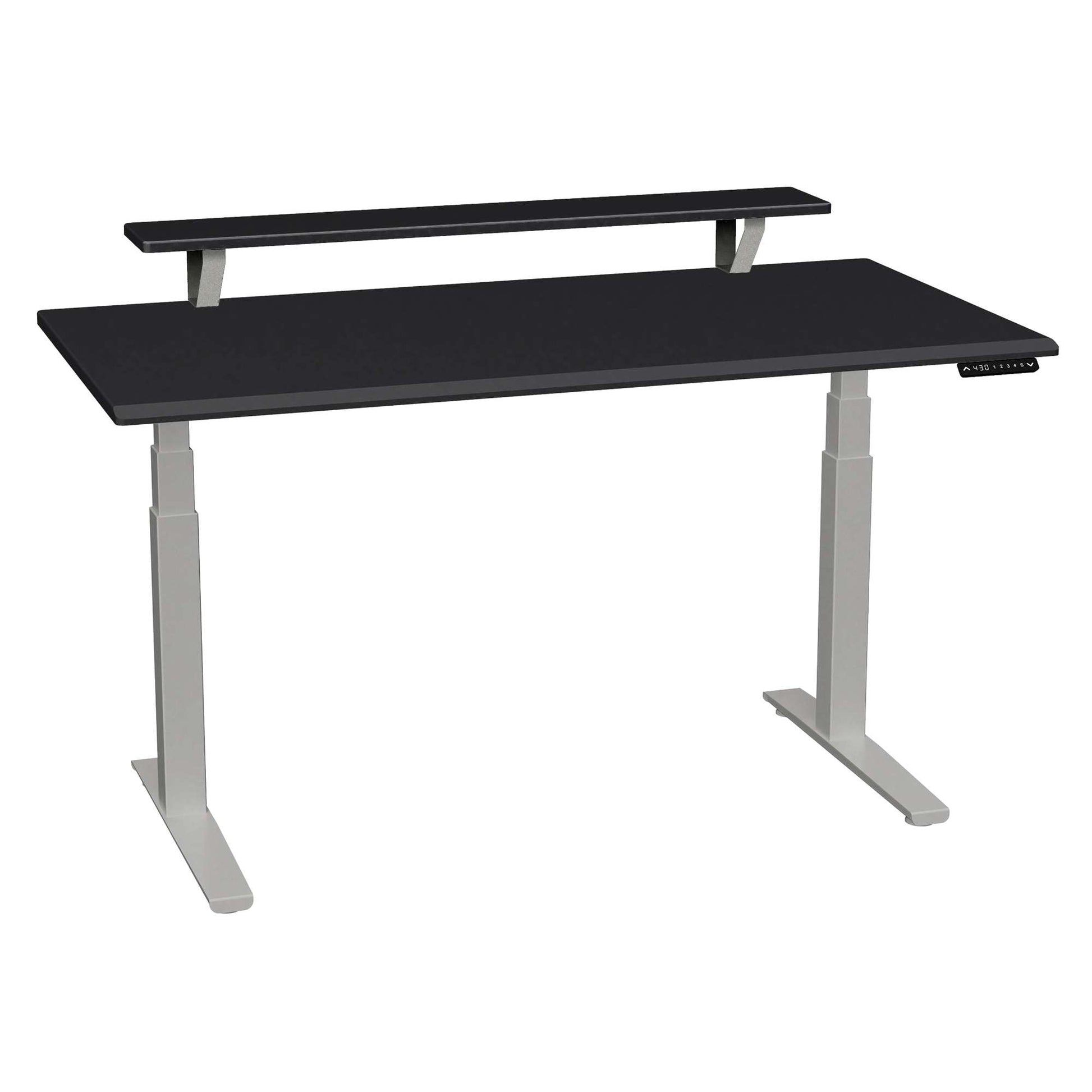 Bureau SmartMoves de 60 po avec étagère surélevée et base réglable en hauteur