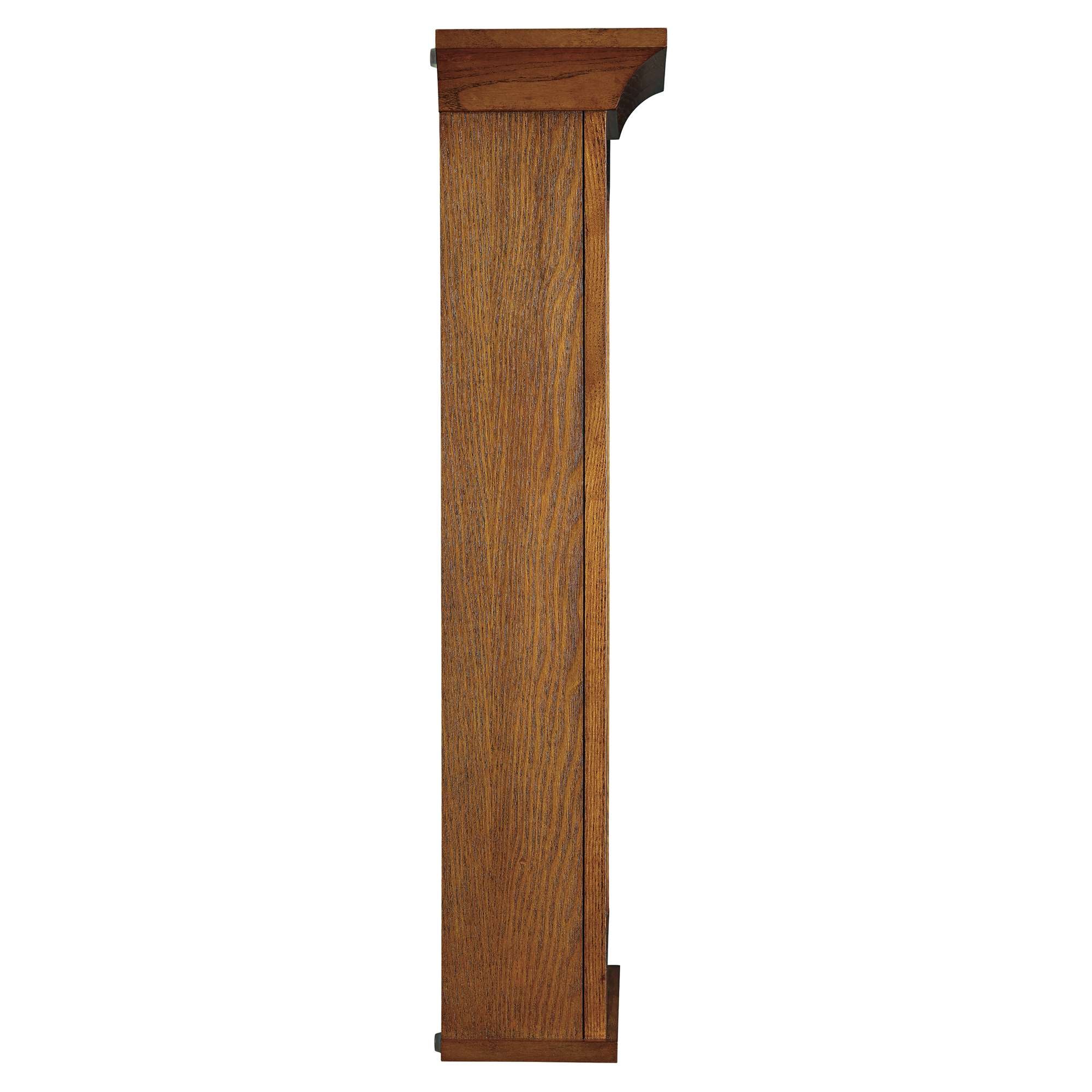 Wooden vertical column with a rich brown finish