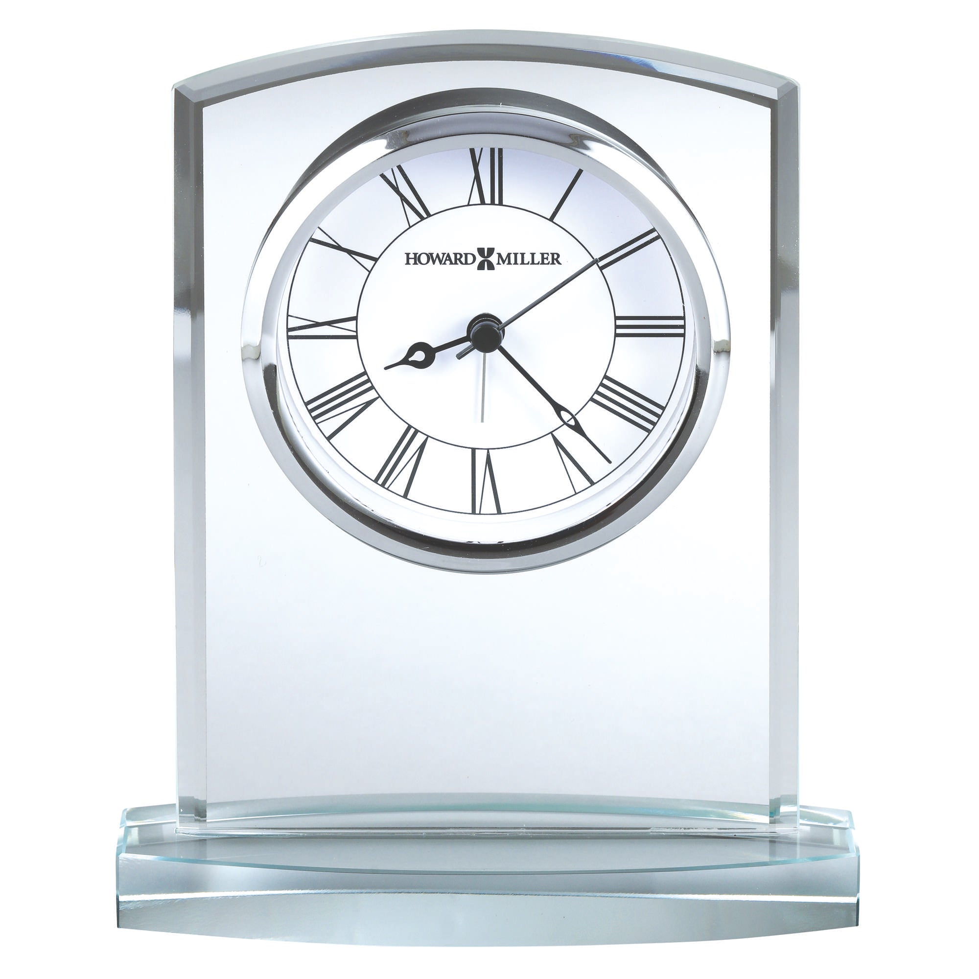 Elegant glass clock with Roman numerals