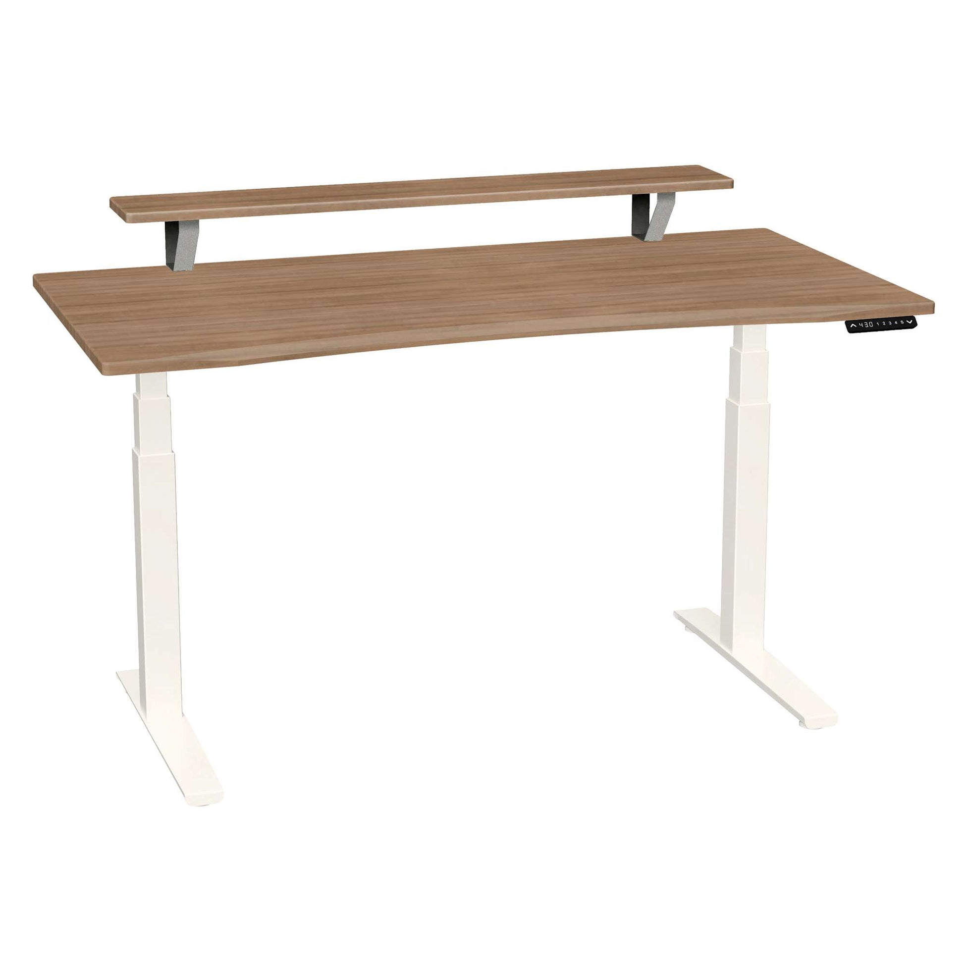 Bureau haut de gamme SmartMoves de 60 po avec étagère surélevée et base réglable en hauteur