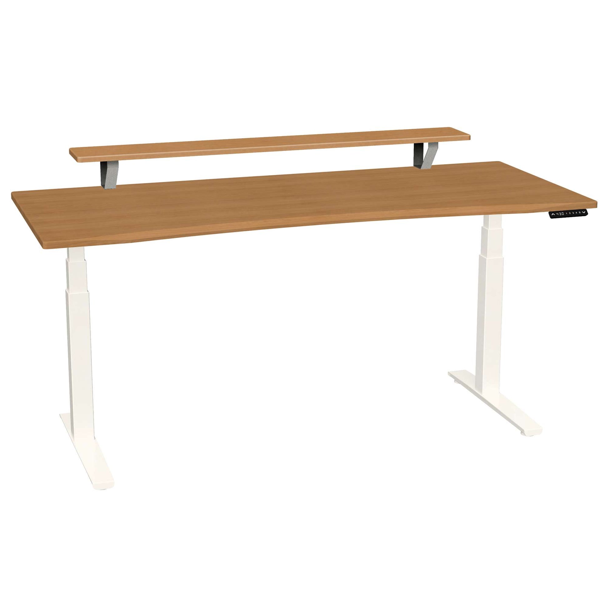 Bureau haut de gamme SmartMoves de 72 po avec étagère surélevée et base réglable en hauteur