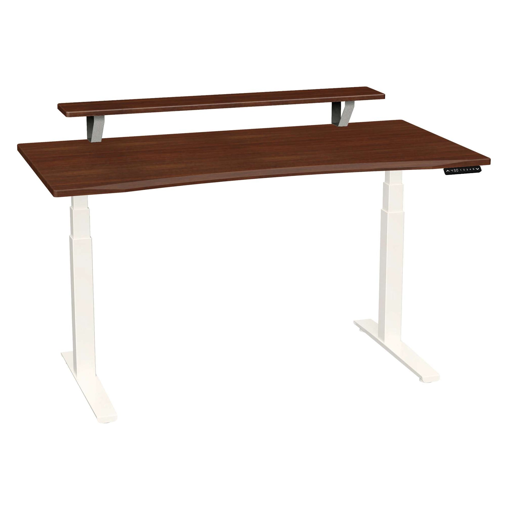 Bureau haut de gamme SmartMoves de 60 po avec étagère surélevée et base réglable en hauteur
