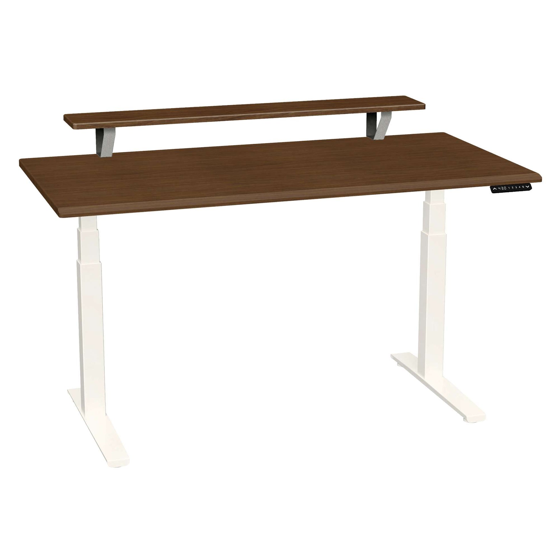 Bureau haut de gamme SmartMoves de 60 po avec étagère surélevée et base réglable en hauteur