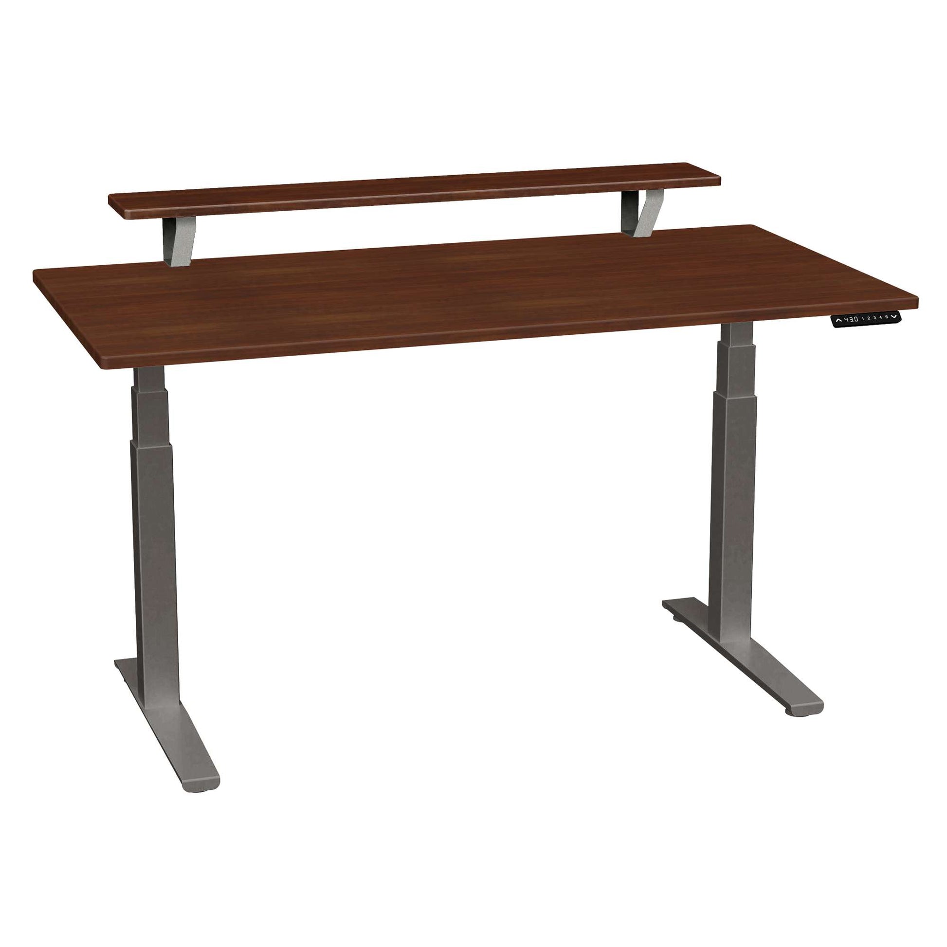 Bureau haut de gamme SmartMoves de 60 po avec étagère surélevée et base réglable en hauteur