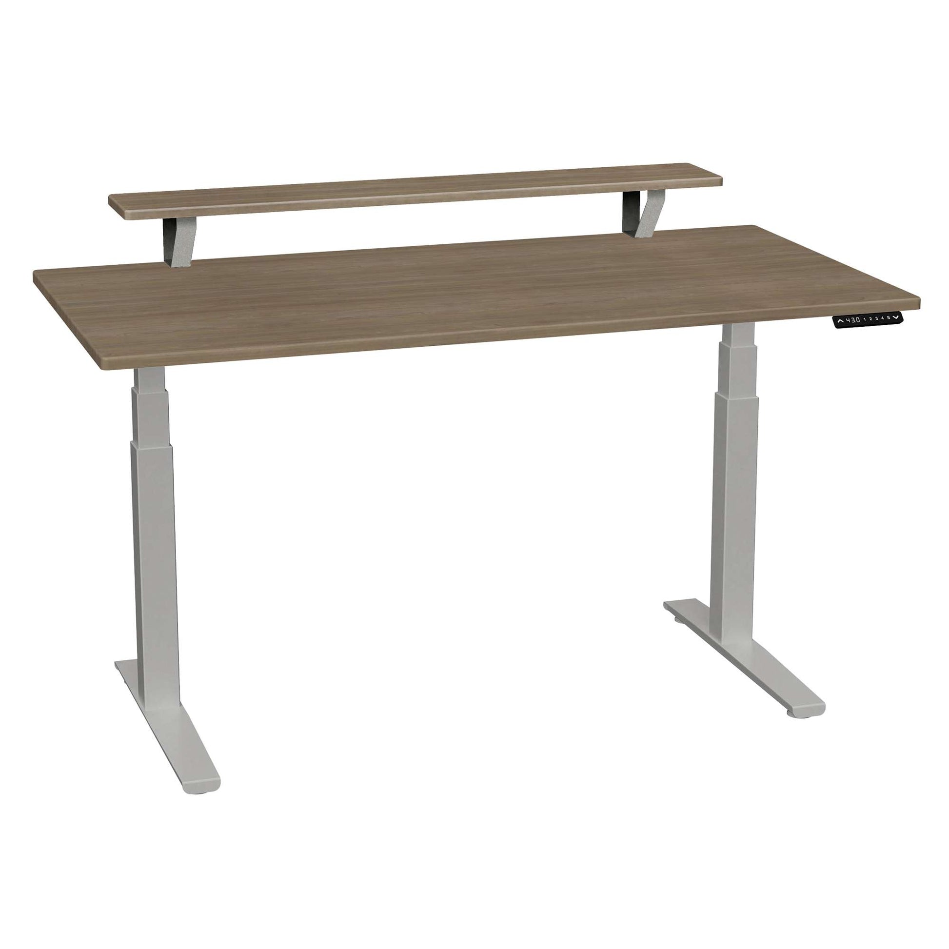 Bureau haut de gamme SmartMoves de 60 po avec étagère surélevée et base réglable en hauteur