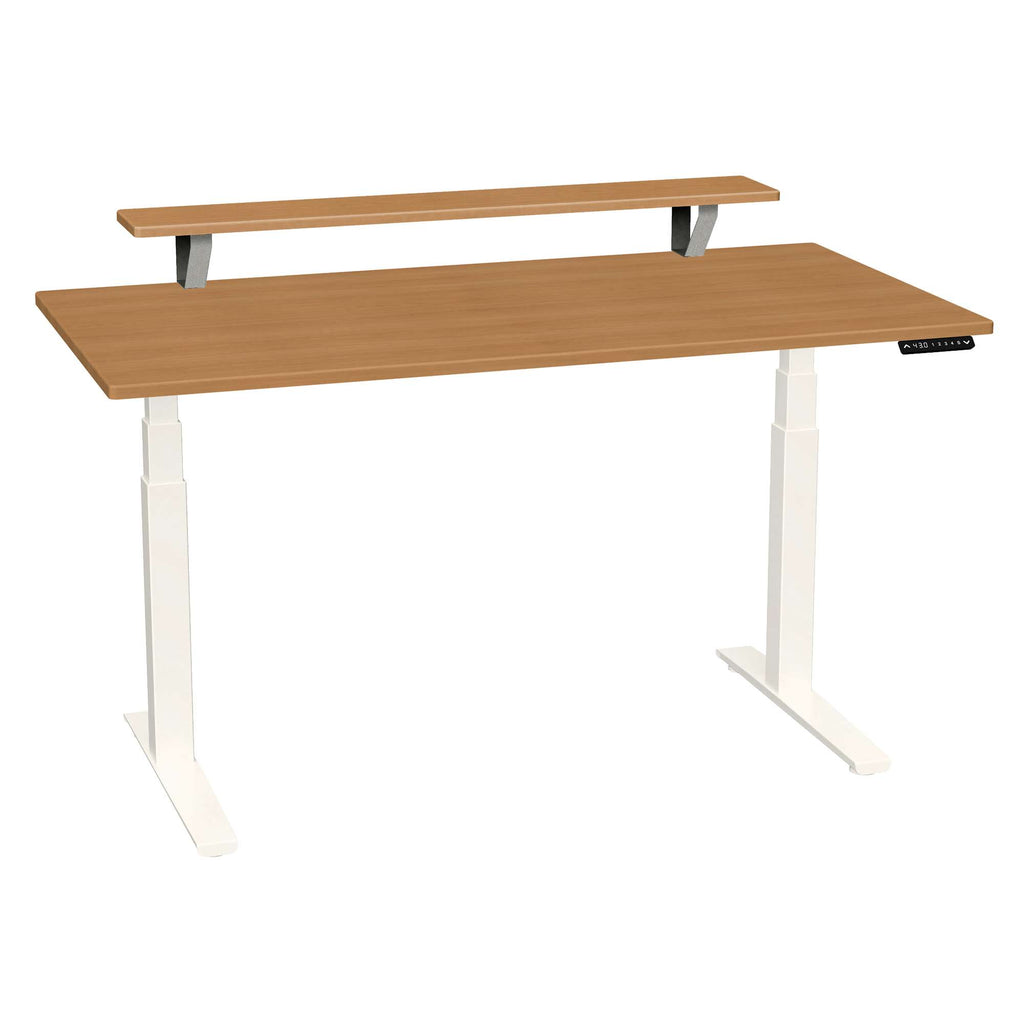 Bureau haut de gamme SmartMoves de 60 po avec étagère surélevée et base réglable en hauteur