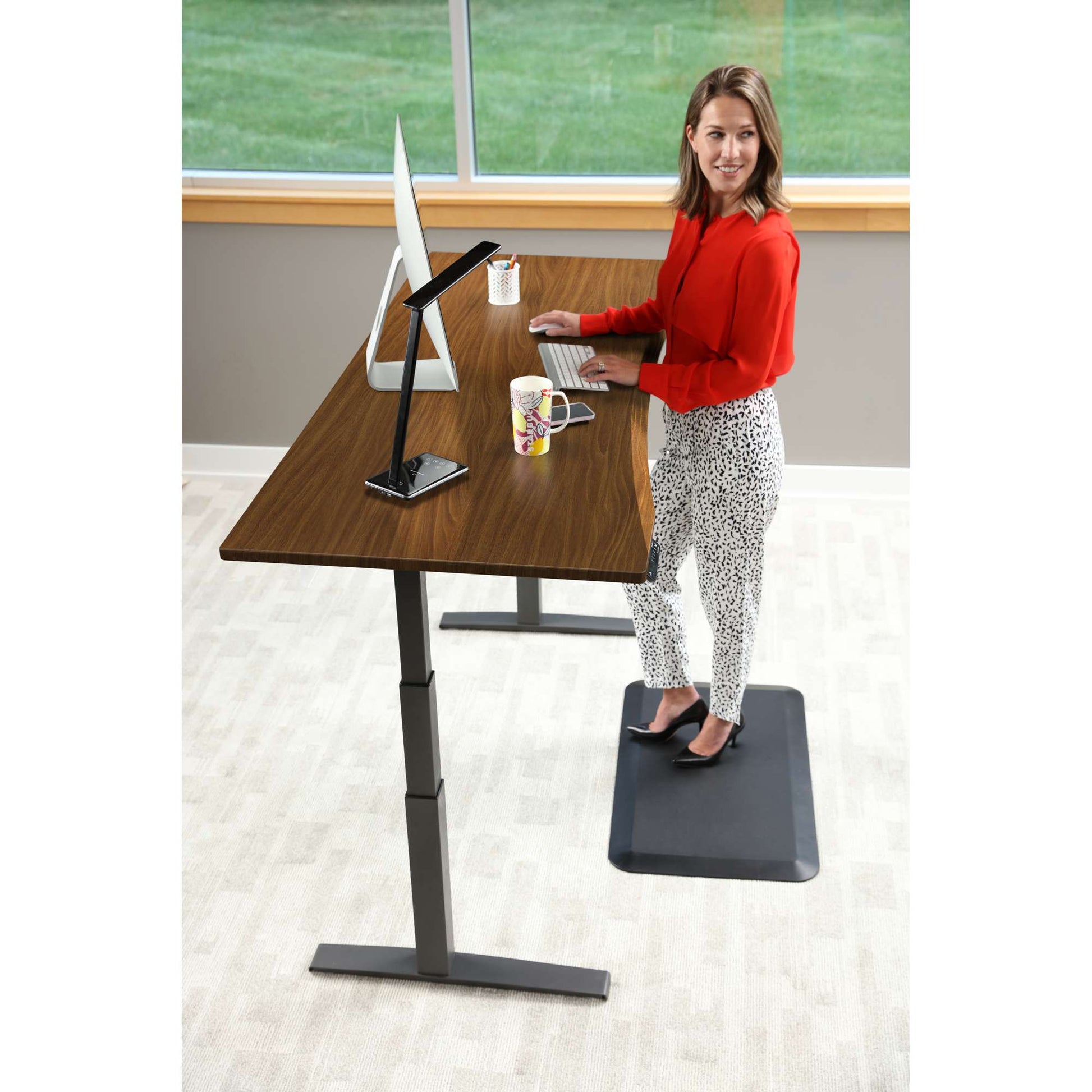 Bureau haut de gamme SmartMoves de 72 po et base réglable en hauteur