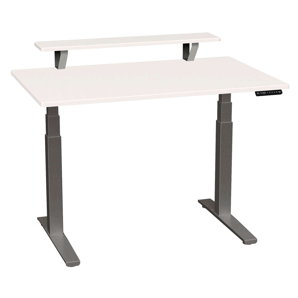 Bureau SmartMoves de 48 po avec étagère surélevée et base réglable en hauteur