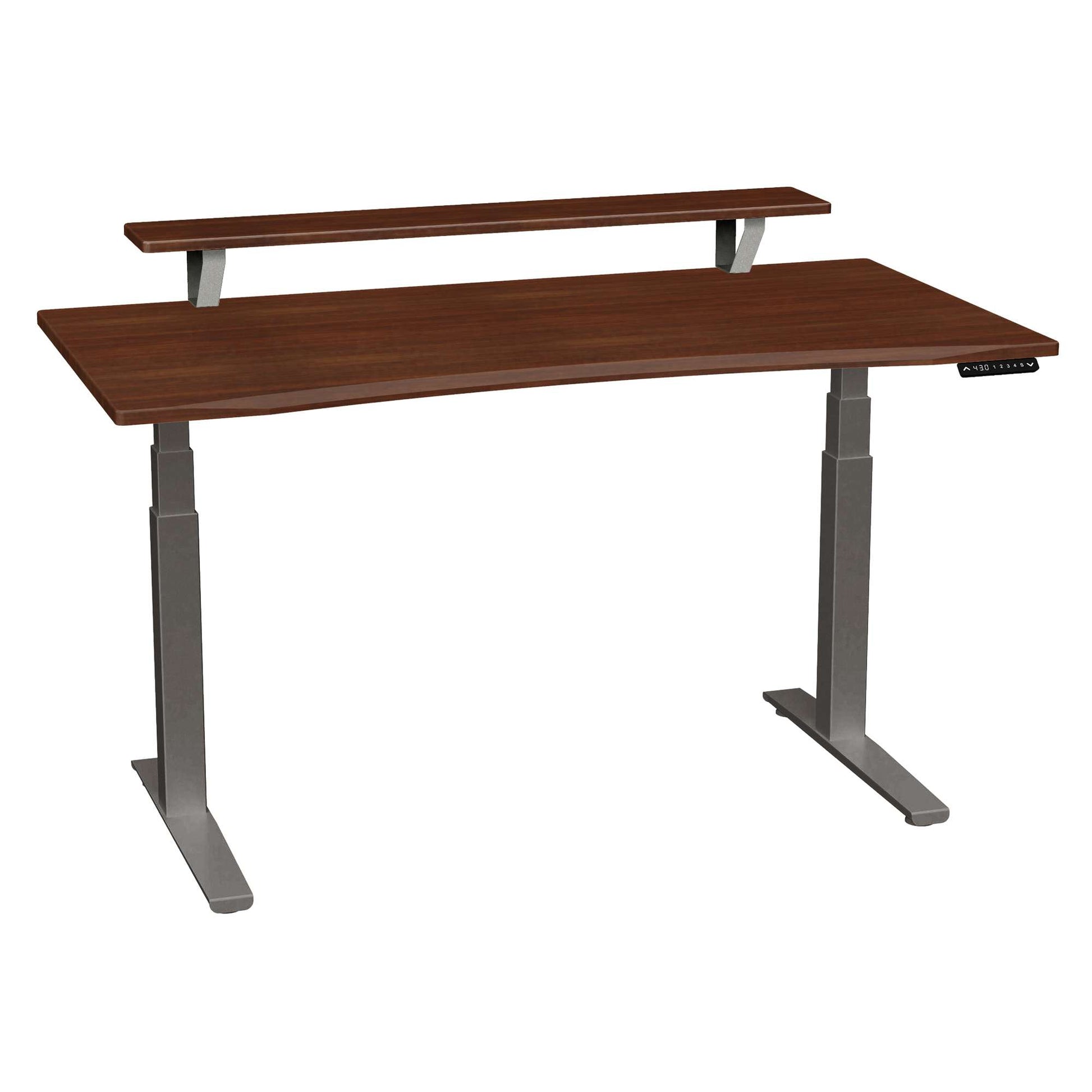 Bureau haut de gamme SmartMoves de 60 po avec étagère surélevée et base réglable en hauteur