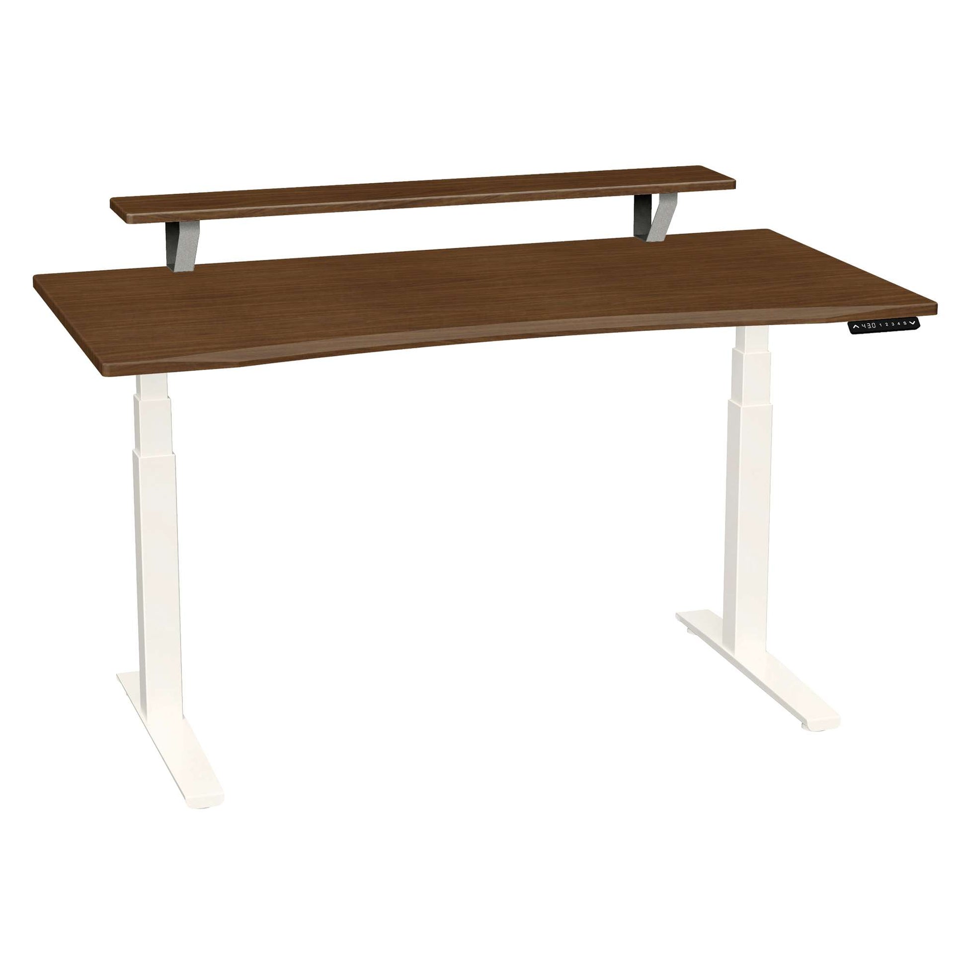 Bureau haut de gamme SmartMoves de 60 po avec étagère surélevée et base réglable en hauteur