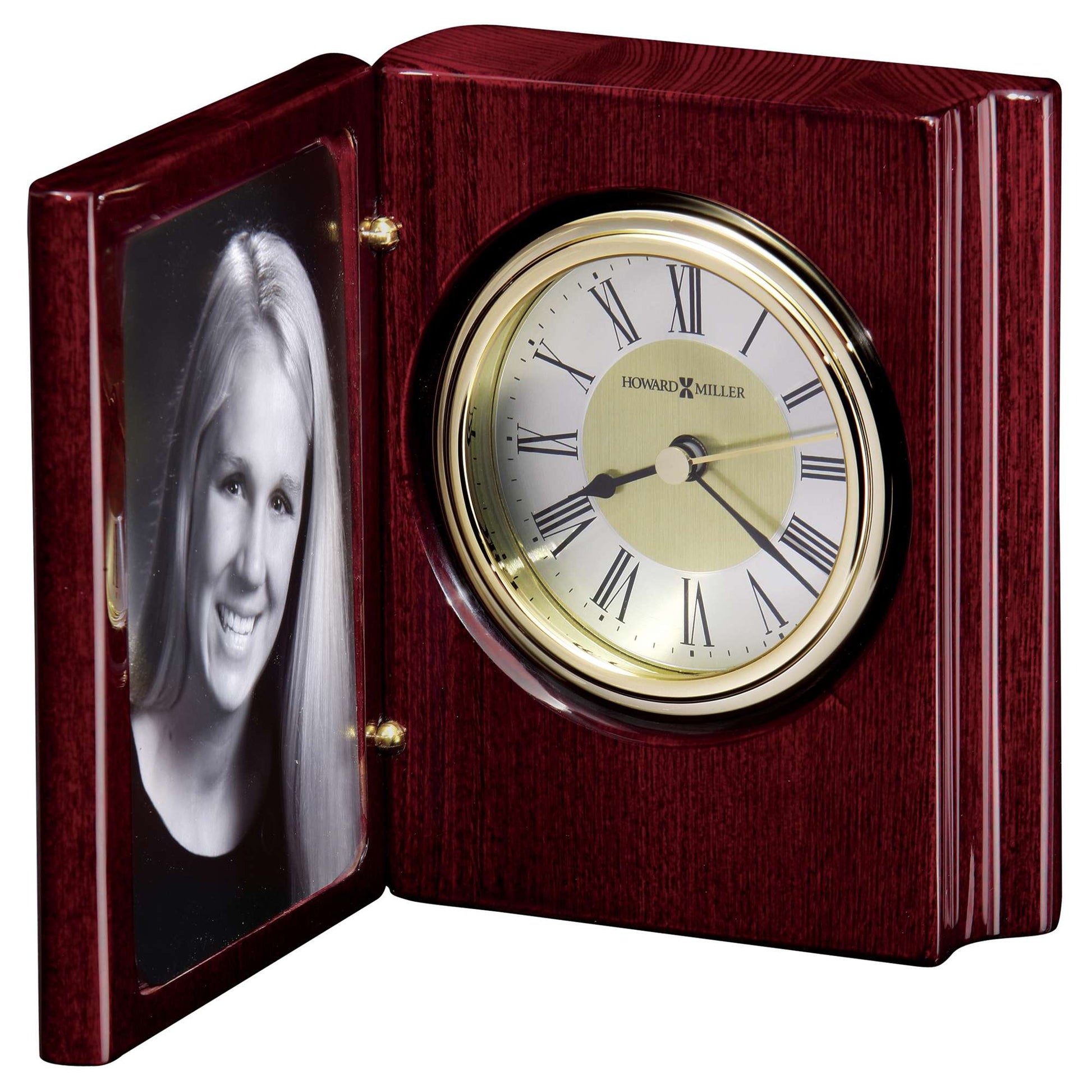 Horloge de table en forme de livre portrait