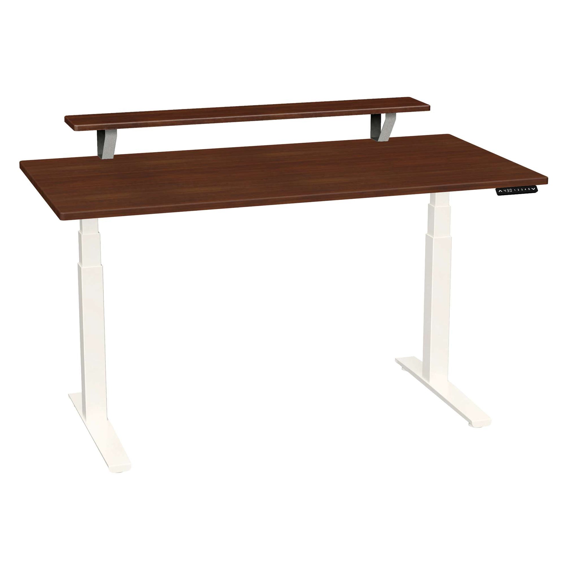 Bureau haut de gamme SmartMoves de 60 po avec étagère surélevée et base réglable en hauteur