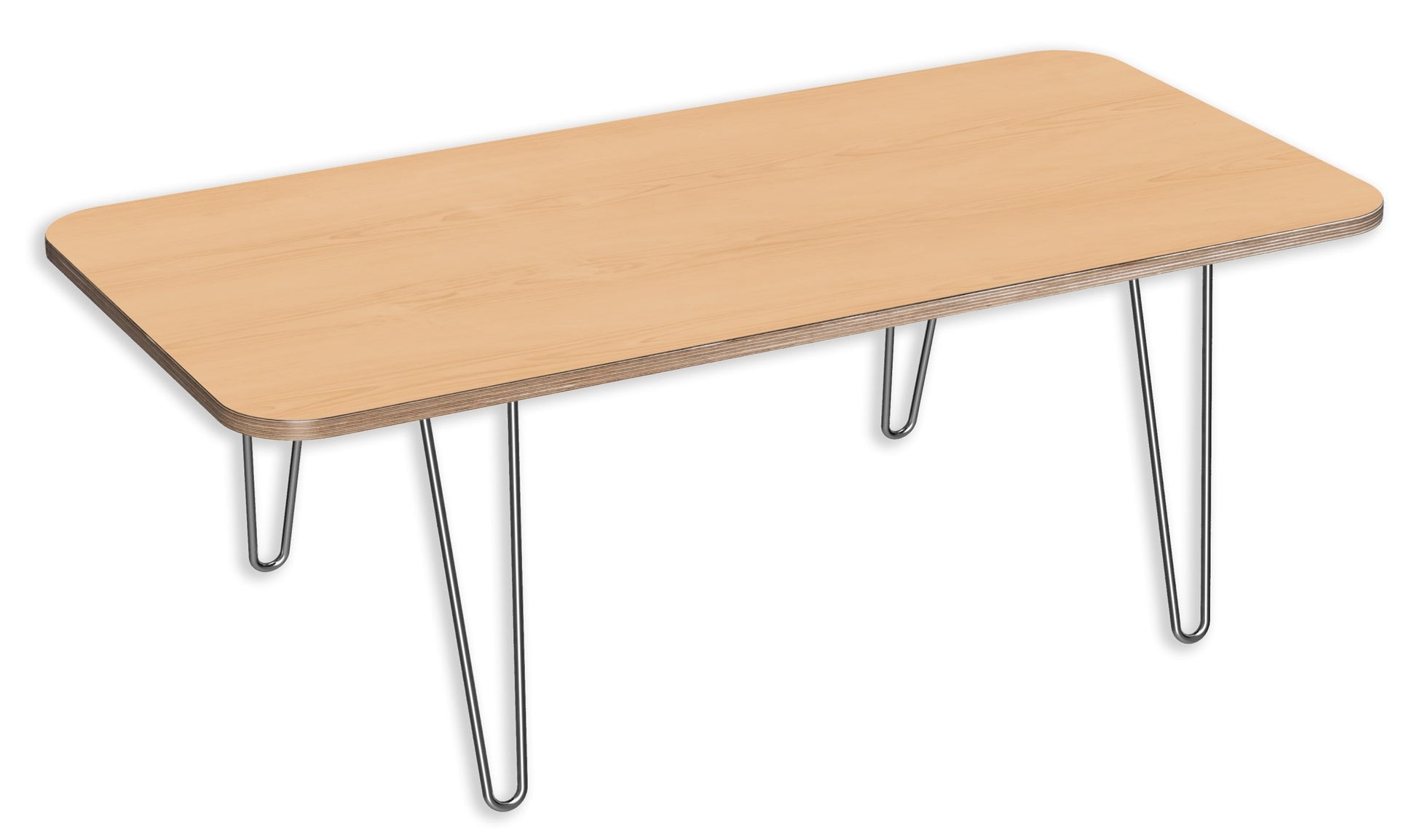991070MP DesignerPly Radiused Coffee Table: Natural Maple