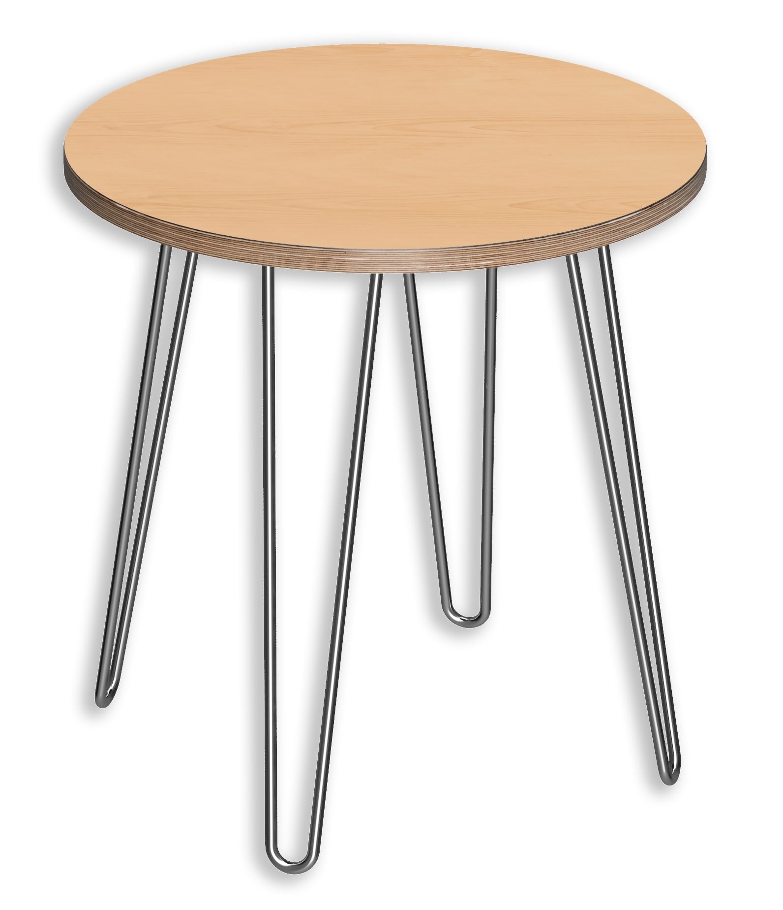 991061MP DesignerPly Round End Table: Natural Maple