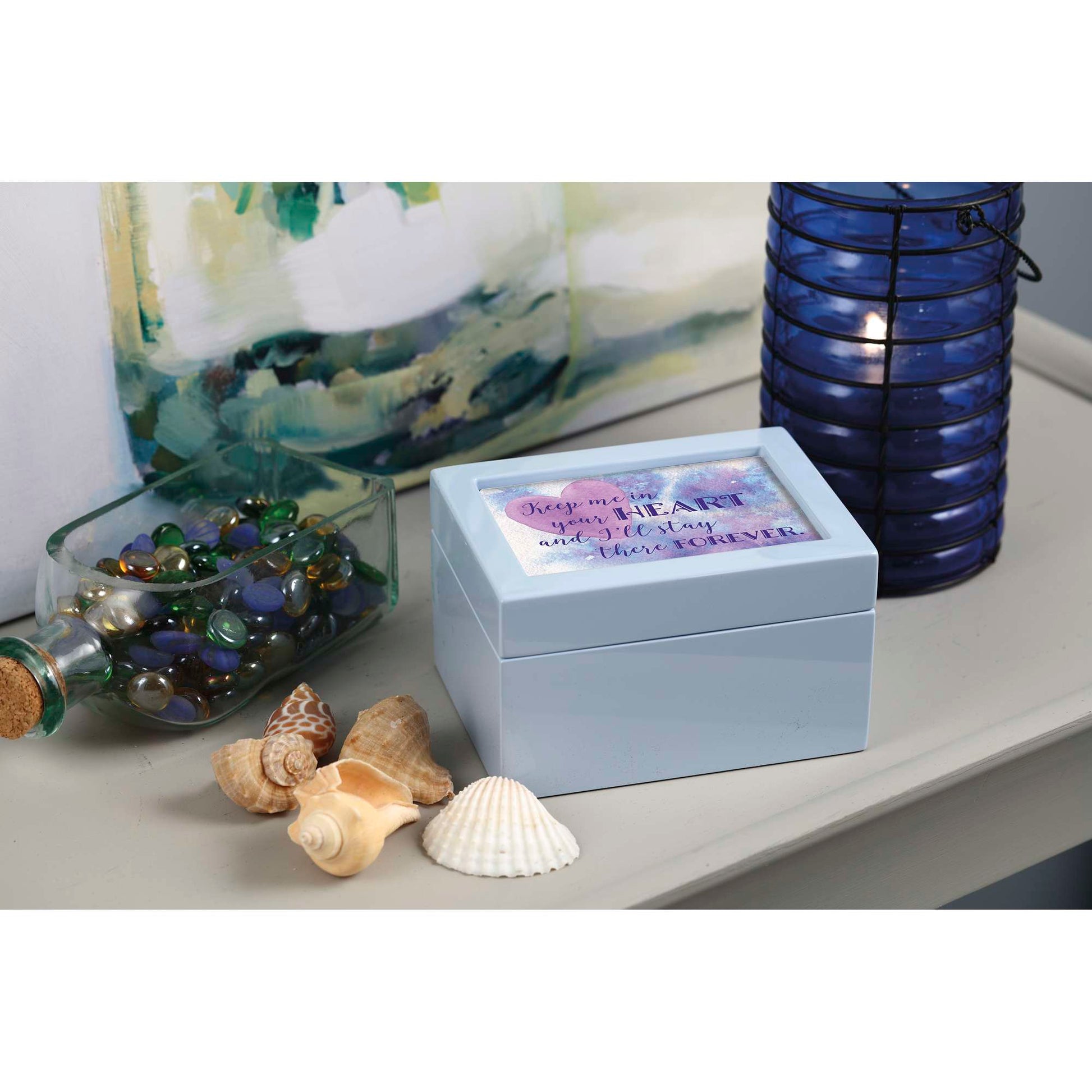 Precious Blue Portrait Urn Chest