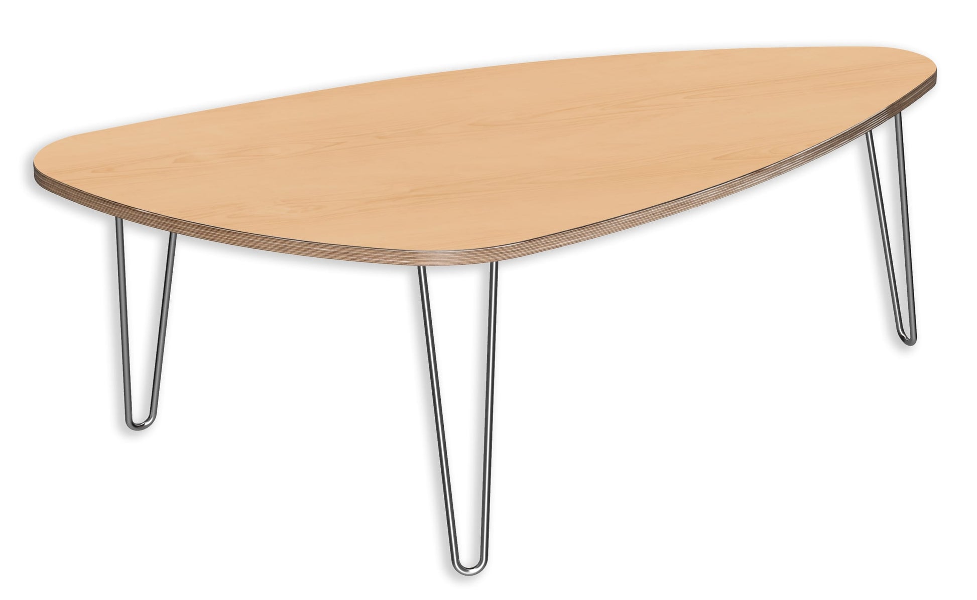 991072MP DesignerPly Triangle Coffee Table: Natural Maple